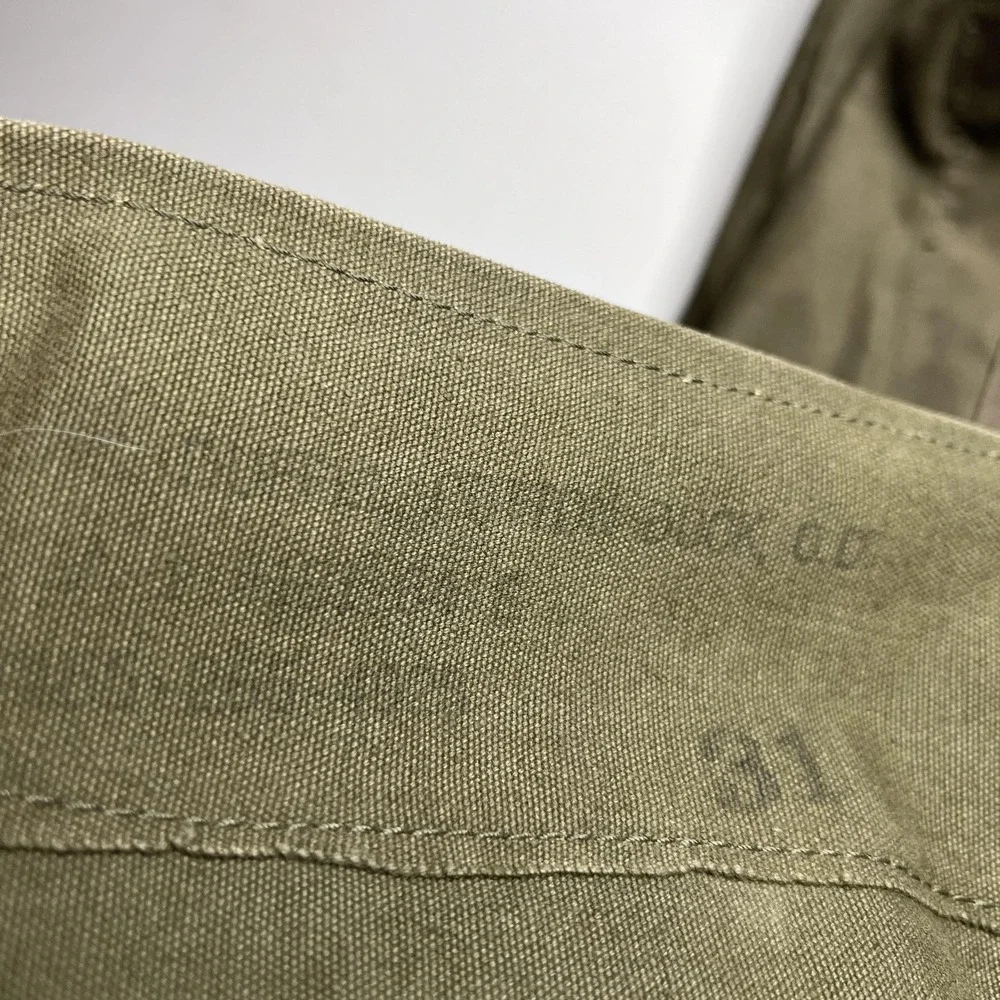60s Vintage US Military Barracks Duffel Bag OD Green Canvas USGI USA Name Marked